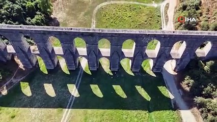 İstanbul barajlarında doluluk oranı yüzde 50’nin altına düştü, su miktarı azalan Alibey Barajı havadan görüntülendi