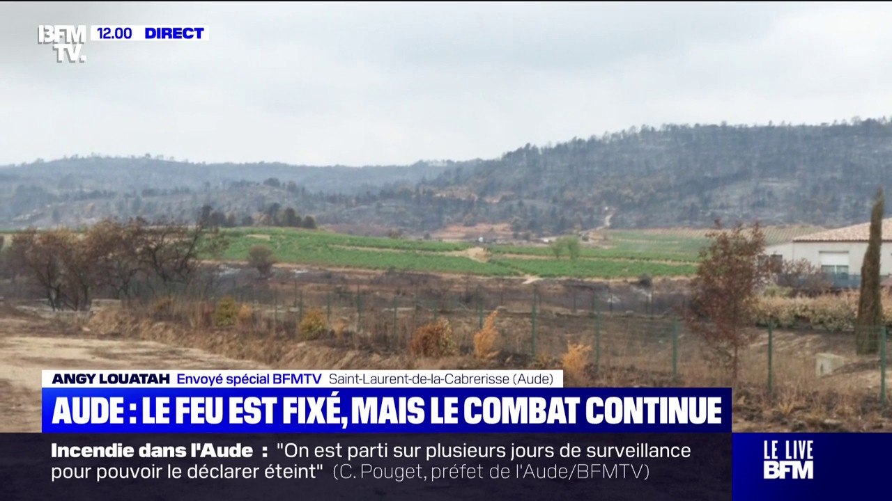 Feu fixé dans l'Aude: le travail des pompiers continue