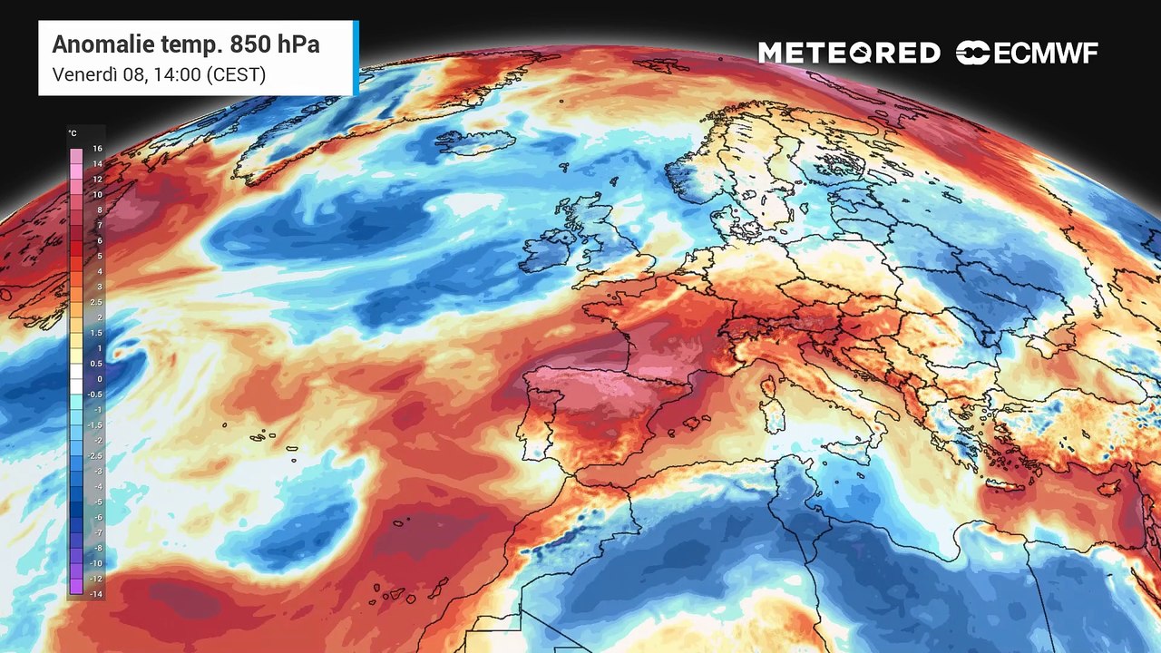 Anomalie temperature prossimi giorni