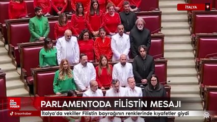 İtalya’da muhalefet vekilleri, Filistin bayrağının renklerinde kıyafetler giydi