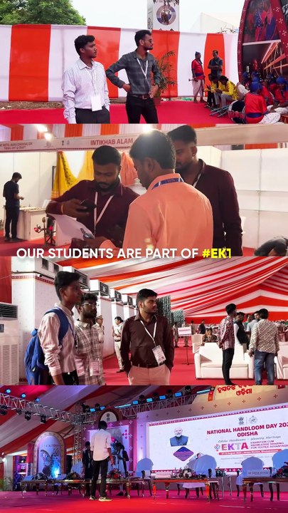 GIEM  students are part of #EKTA 2025 in Bhubaneswar on National Handloom Day