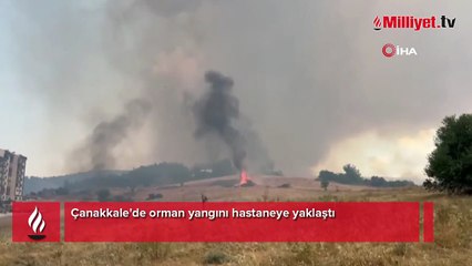 Çanakkale'de orman yangını hastaneye yaklaştı