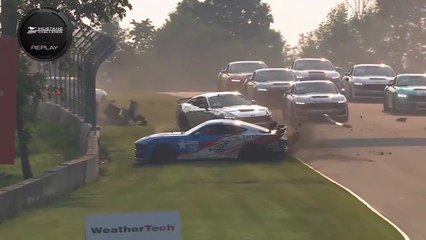 Mustang Challenge 2025 Road America Race 1 Start Big Crash