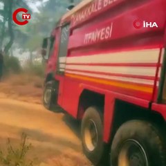 Çanakkale'deki orman yangınında bir itfaiye aracı yandı, itfaiye erleri canını zor kurtardı