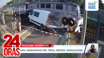 Van, nabangga ng tren; driver, nakaligtas | 24 Oras