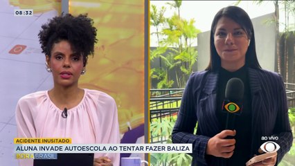 Aluna invade autoescola ao tentar fazer baliza