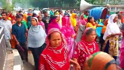 সেজান্স ড্রেসেস লিঃ এর শ্রমিকরা রাজপথে