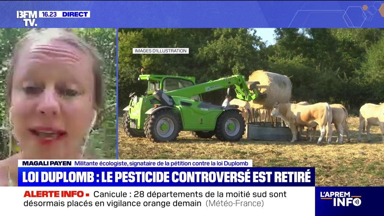 Loi Duplomb: Magali Payen, militante écologiste, considère que la censure partielle du Conseil constitutionnel "est une véritable victoire pour la santé"