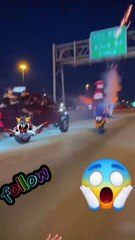 Scooter riding on two wheels with fireworks!