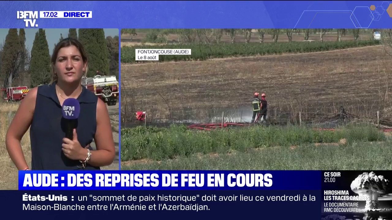 Feu fixé dans l'Aude: une nouvelle reprise de feu rapidement éteinte par les pompiers