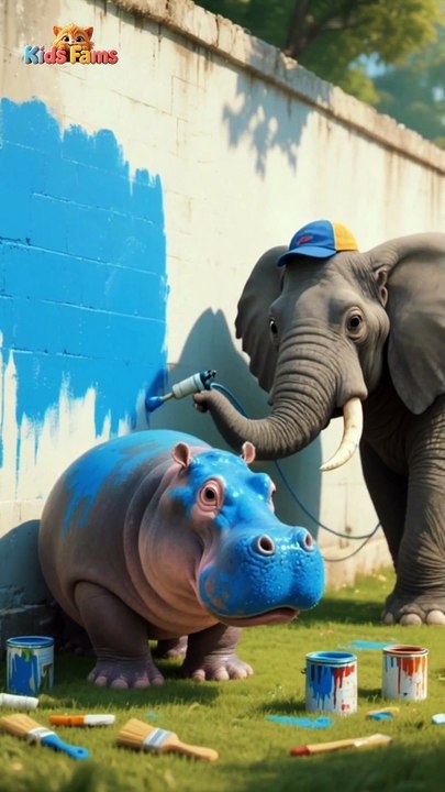 Gajah salah ngecat kudanil