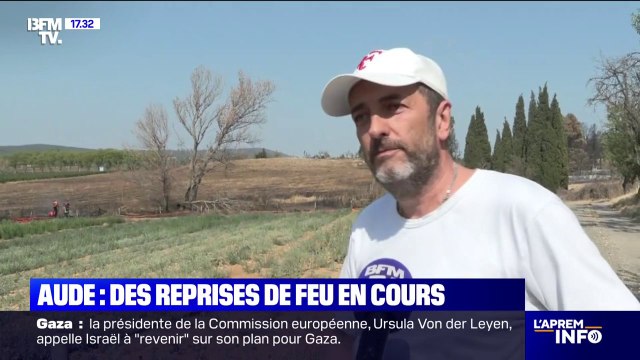 Feu fixé dans l'Aude: Il y a eu une reprise de feu, on a entendu des crépitements très forts , confie Lucas, habitant de Fontjoncouse