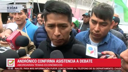 Andrónico confirma su presencia al debate presidencial del TSE