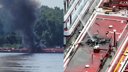 Un helicóptero se estrella contra una barcaza en el río Misisipi tras chocar con un cable eléctrico