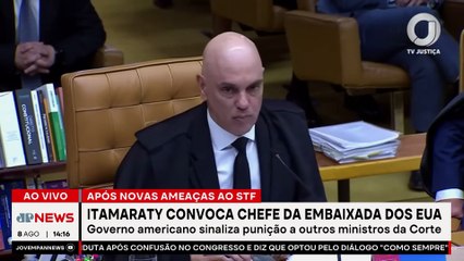 Ameaças ao STF: Itamaraty convoca chefe da Embaixada dos EUA |TEMPO REAL