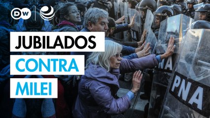 Jubilados protestan contra veto de Milei