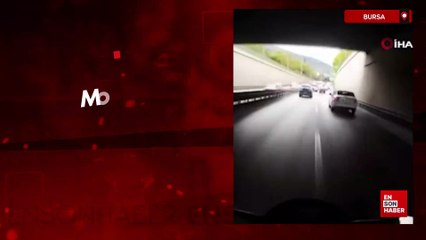Bursa'da motosiklet sürücüsünün ölümden döndüğü anlar