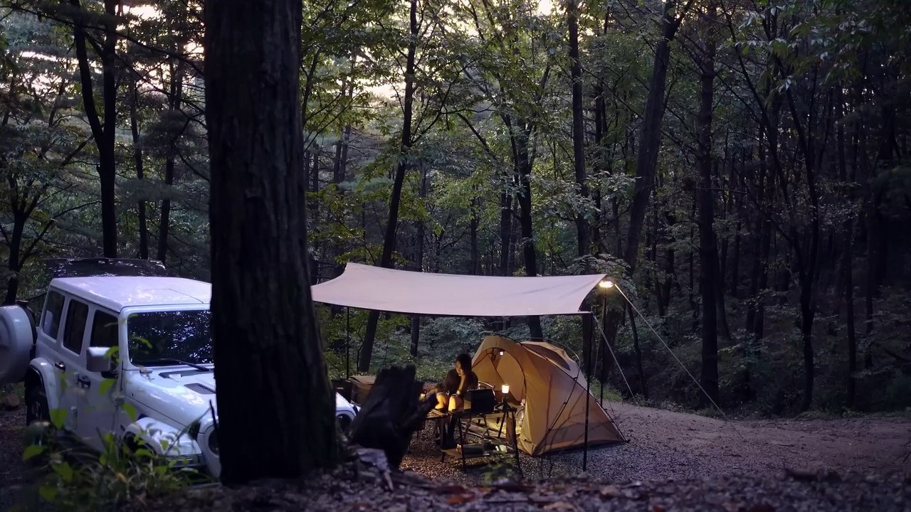 Solo Camping in the Cozy Rainy Forest☔, on a Midsummer Night | Nature ASMR