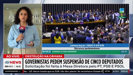 Obstrução na Câmara: Governistas pedem suspensão de cinco deputados