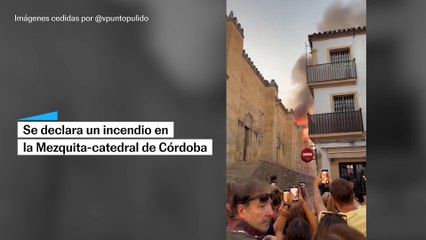 El incendio en la Mezquita-cátedral de Córdoba, desde diferentes puntos de la ciudad