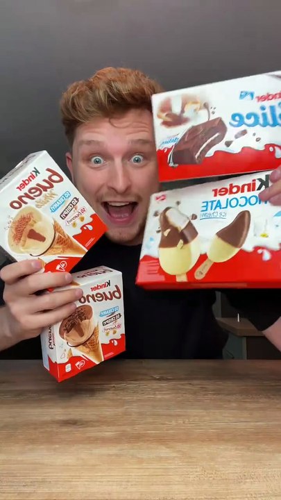 Glaces Kinder : Je goûte TOUT (+ Kinder Délice congelé!)