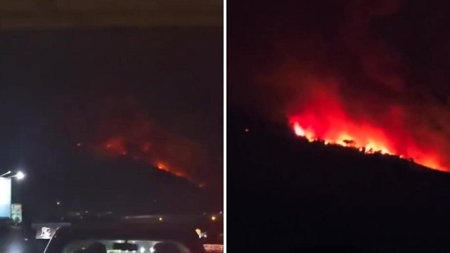 Fiamme sul Vesuvio, le impressionanti immagini delle lingue di fuoco che divorano la pineta di Terzigno