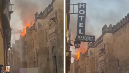 España: Redes sociales viralizan incendio en Mezquita-Catedral de Córdoba