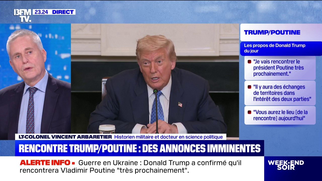 Rencontre entre Donald Trump et Vladimir Poutine: selon le lieutenant-colonel Vincent Arbaretier, historien militaire, le président américain "cherche à se désengager de l'Europe"