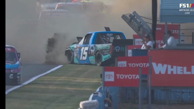 NASCAR Truck 2025 Watkins Glen Gray Hard Crash