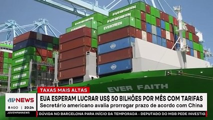 Estados Unidos esperam lucrar R$ 50 bilhões por mês com tarifas