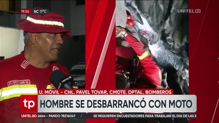 Motociclista muere tras caer a cañadón de 80 metros en La Paz, reporta Bomberos