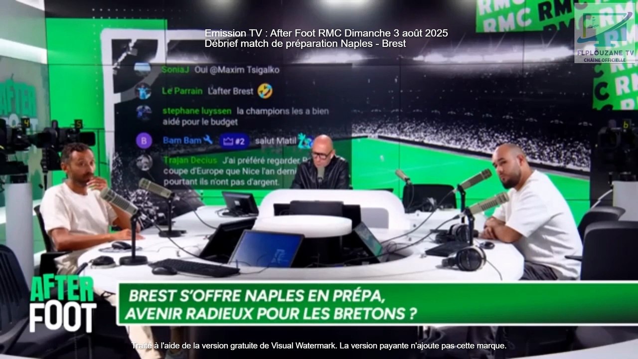Emission TV : After Foot Rmc sur RMC Sport extrait de l'émission (Dimanche 3 août 2025)