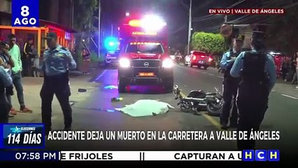 Hombre pierde la vida tras ser arrollado brutalmente por un motociclista en Valle de Ángeles