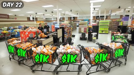 $10,000 Every Day You Survive in a Grocery Store | MrBeast