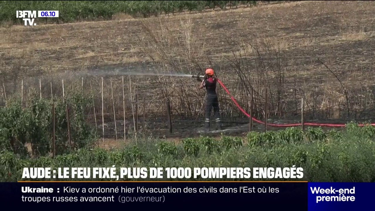 Aude: le feu désormais fixé, les pompiers tente...