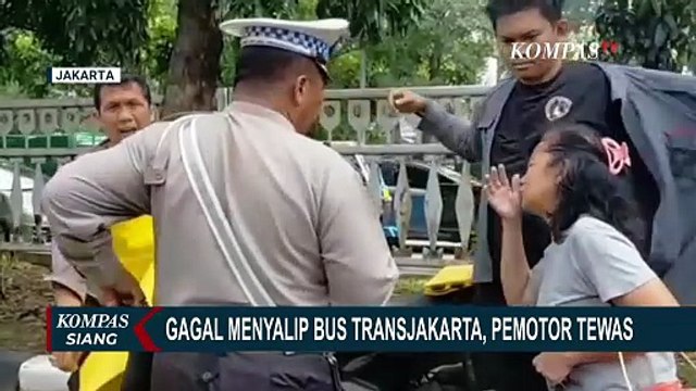 Gagal Menyalip Bus Transjakarta di Kawasan Grogol Petamburan, Pemotor Tewas | KOMPAS SIANG