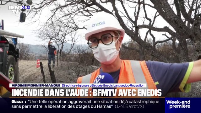 Incendie dans l'Aude: le feu fixé, les techniciens Enedis tentent désormais de rétablir le courant
