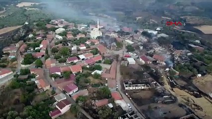 Çanakkale cehennemi yaşadı! Yanan alanlar ve evler havadan görüntülendi
