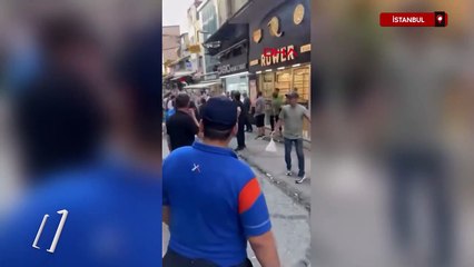 İstanbul'da esnaf arasında tekme ve yumruklu meydan kavgas
