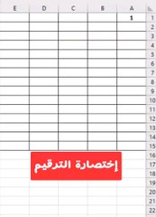 الترقيم إكسيل