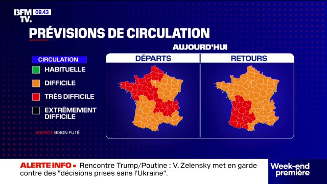 Prévision de circulation du week-end: un samedi rouge selon Bison Futé