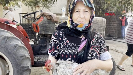 Yangında evinin bir kısmı yandı; geriye 3 tane tavuğu kaldı