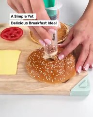 Mini eggs and burger bites breakfast🍔🍳