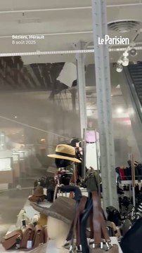Béziers : le plafond des Galeries Lafayette s'effondre