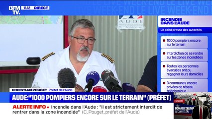 Feu du siècle dans l'Aude: le bilan humain et matériel donné par le préfet du département.