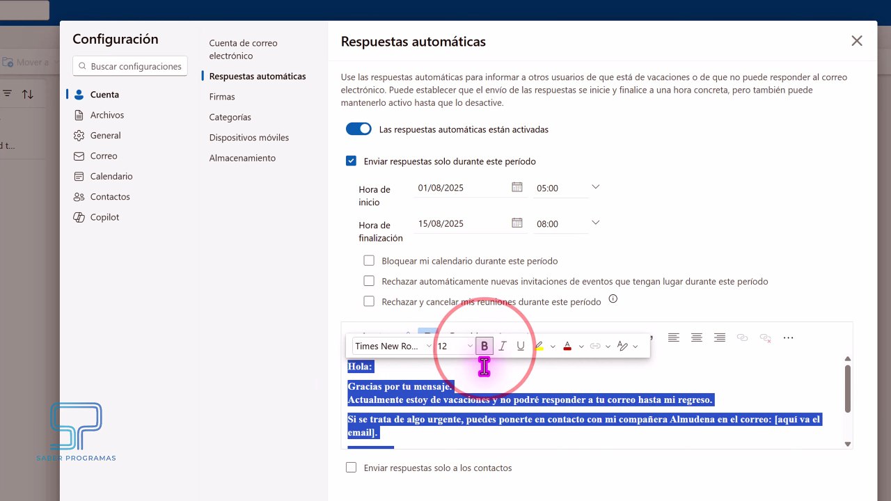 📢 Poner RESPUESTA AUTOMÁTICA en Outlook 🚀 [FUERA de OFICINA]