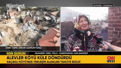 Çanakkale'deki orman yangını, köyü enkaza çevirdi