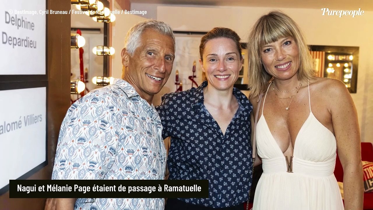 Nagui et Mélanie Page tout bronzés : le couple de sortie à Ramatuelle pour admirer Delphine Depardieu sur scène