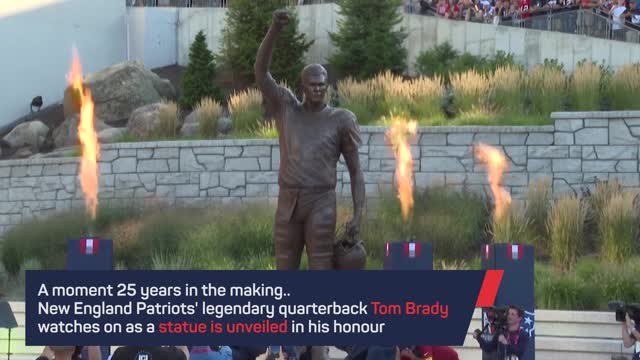 Brady humbled as statue is unveiled outside Gillette Stadium