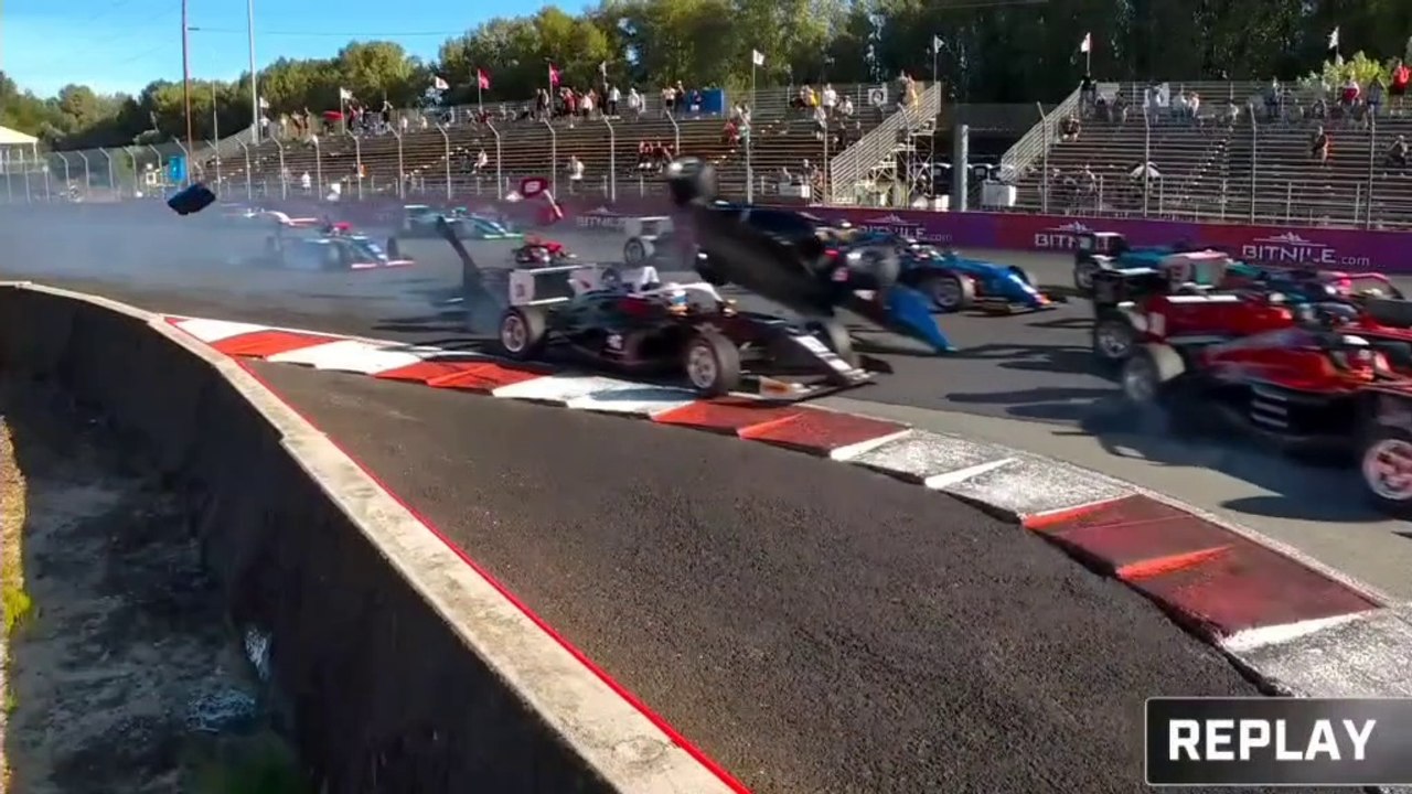 USF 2000 2025 Portland Race 1 Carel Huge Crash Flip